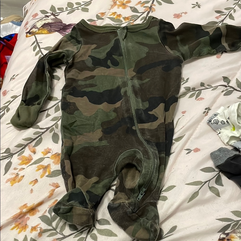 Wonder Nation Camouflage Green and Brown One Piece Footies